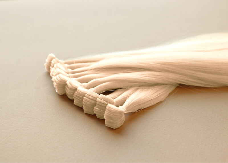 Мини-ленты (микроленты) для наращивания волос 55 см №100 — светлый платиновый блонд