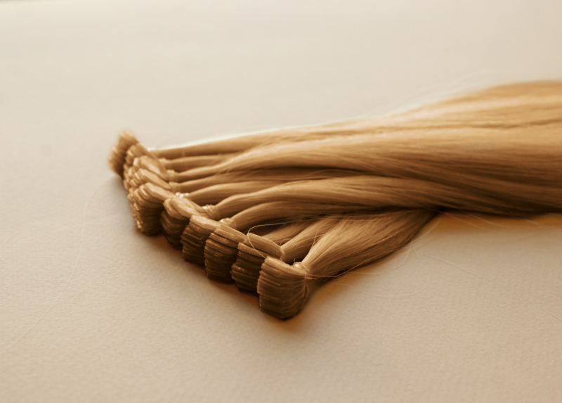 Мини-ленты (микроленты) для наращивания волос 65 см №12 — золотисто-русый
