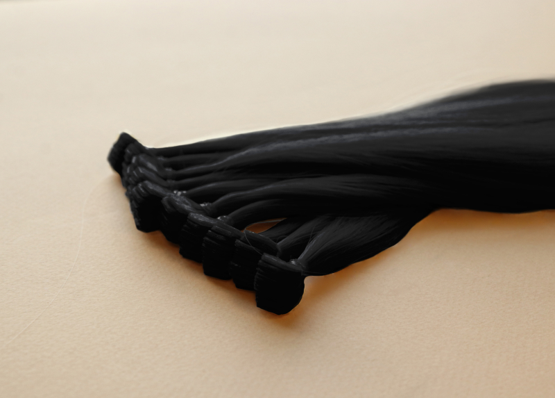 Мини-ленты (микроленты) для наращивания волос 50 см №1 — черный