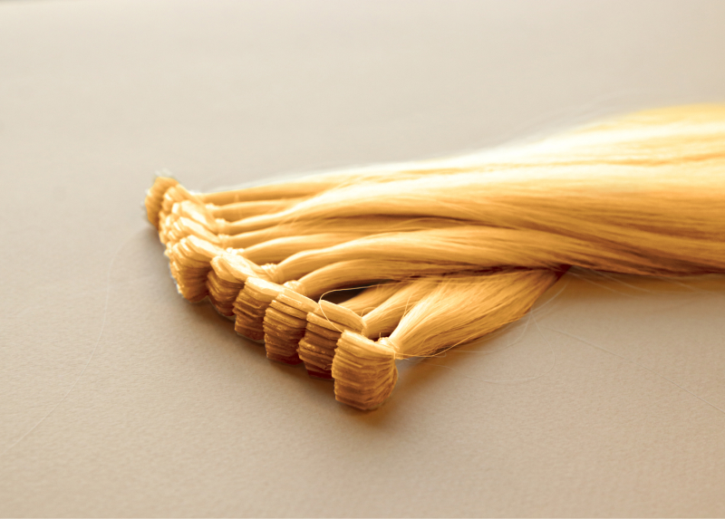 Мини-ленты (микроленты) для наращивания волос 40 см №24B — темный золотой блонд
