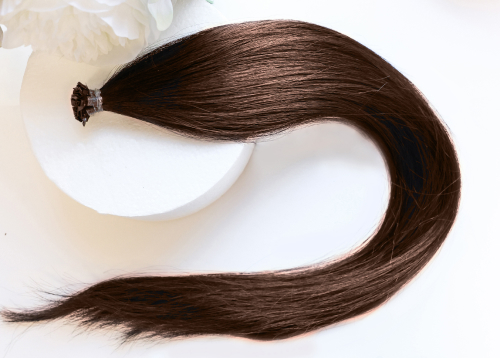 Волосы на капсулах 55 см №77 — темно-русый коричневый