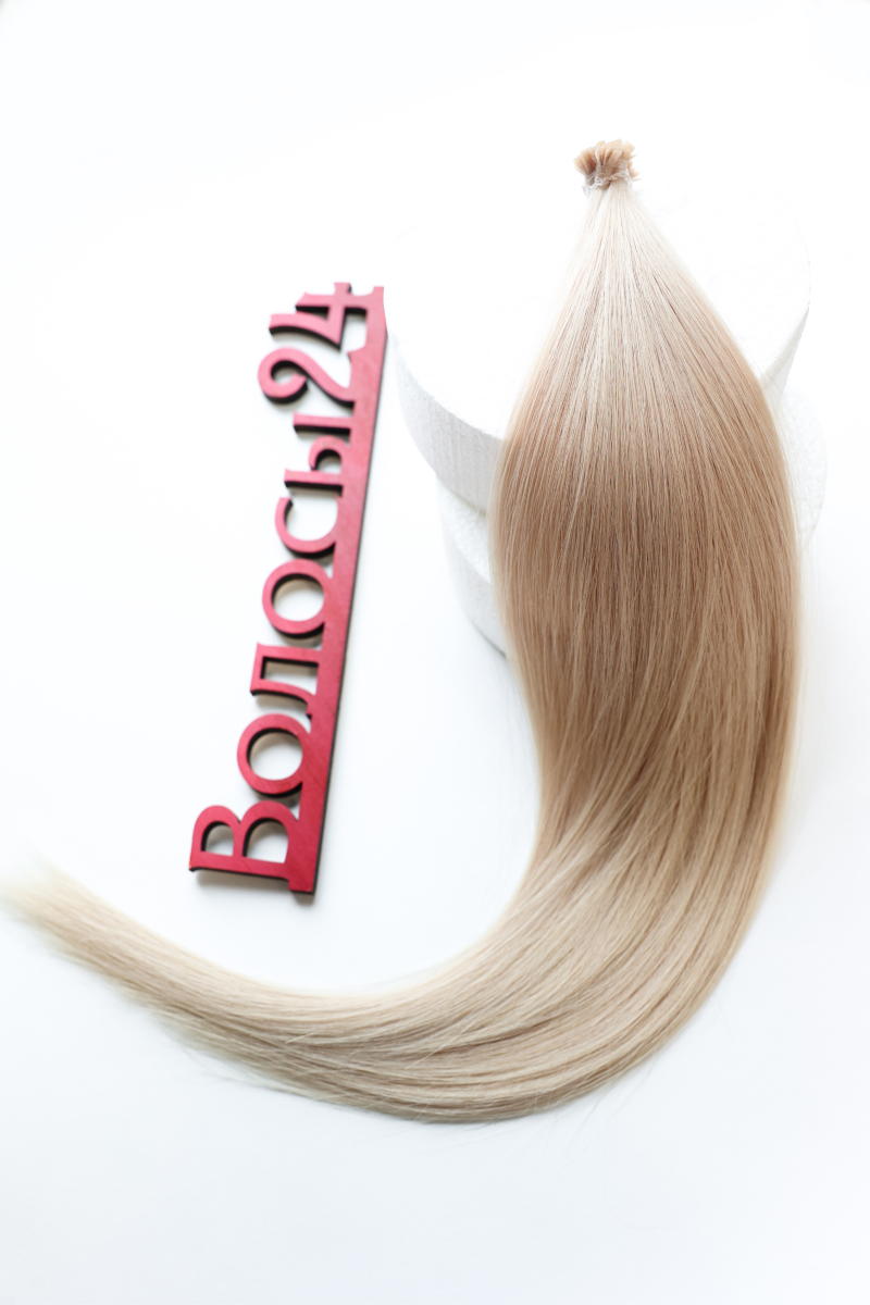 Славянские волосы на микрокапсулах 65 см №91 — пепельно-платиновый блонд