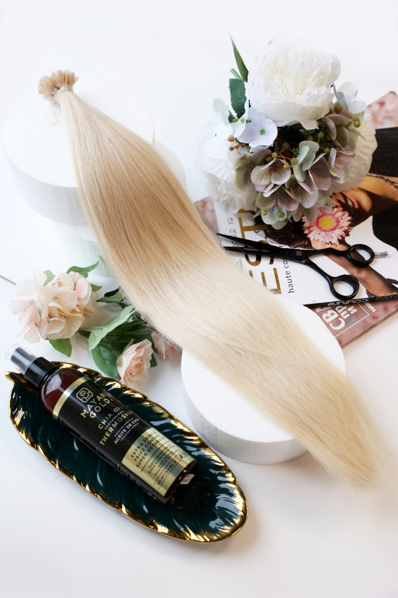 Волосы на капсулах 40 см №100 — светлый платиновый блонд