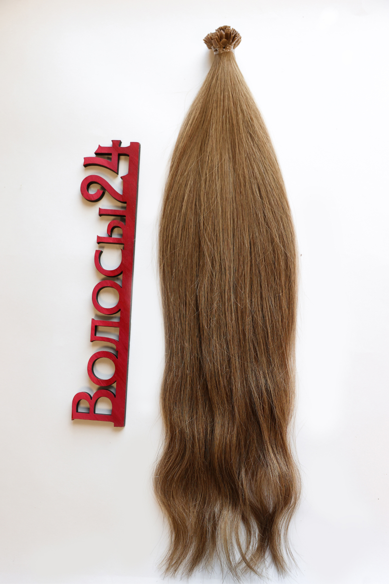 Волосы на капсулах 65 см №6 — золотисто-русый темный