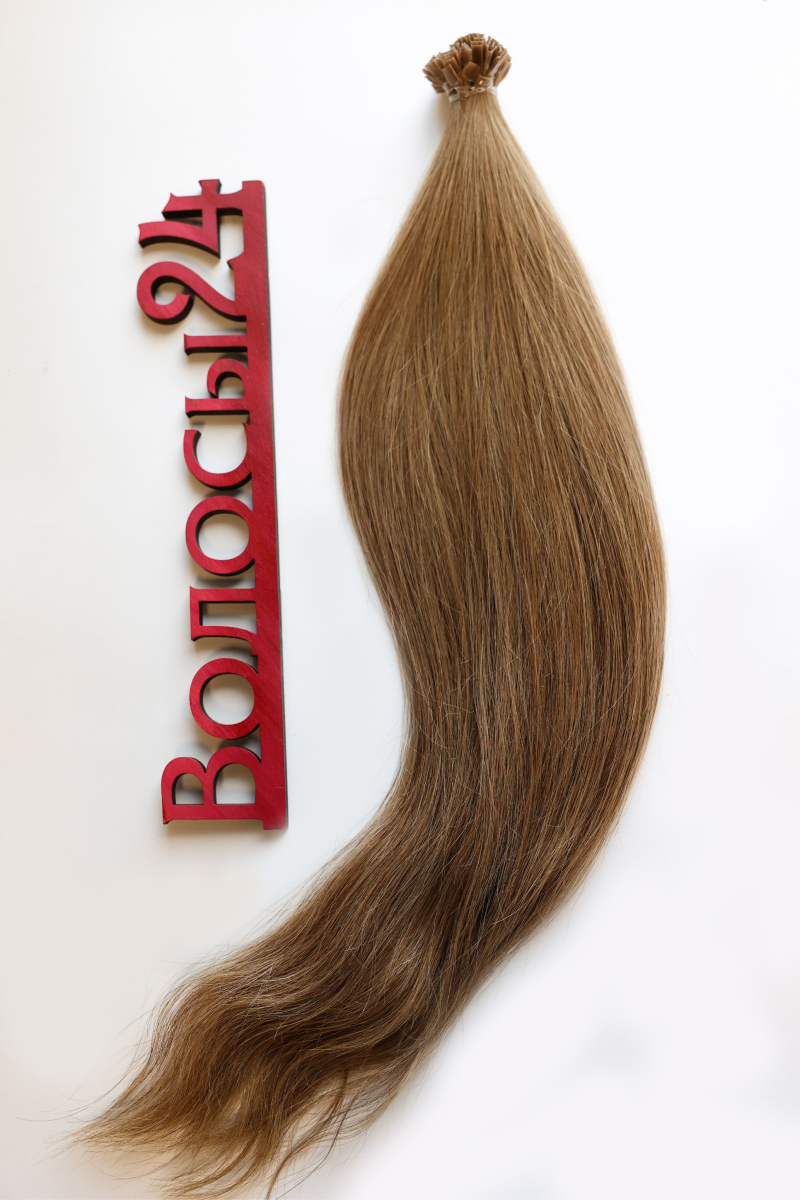 Волосы на капсулах 60 см №6 — золотисто-русый темный