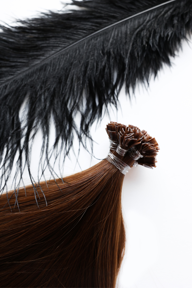 Волосы на капсулах 75 см №8 — коньяк