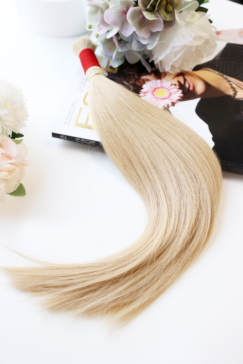 Волосы в срезе 40 см №19 — средний золотой блонд