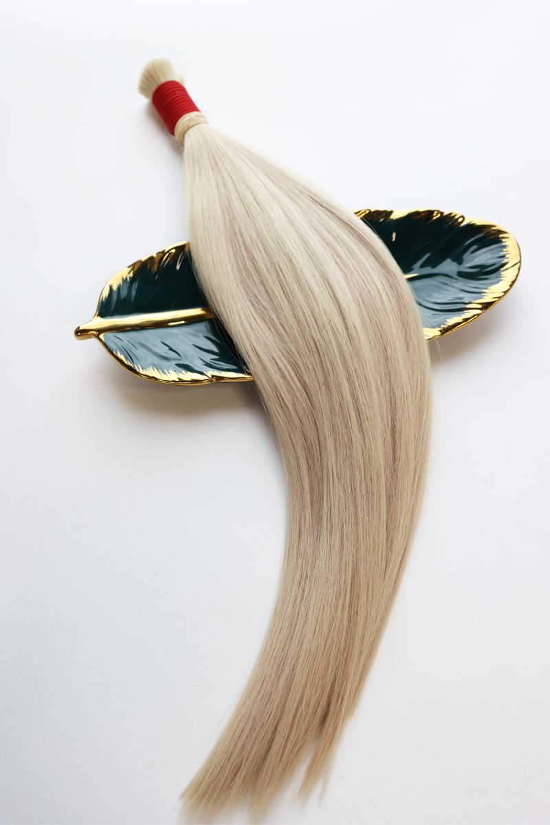 Волосы в срезе 50 см №201 — светлый пепельный блонд