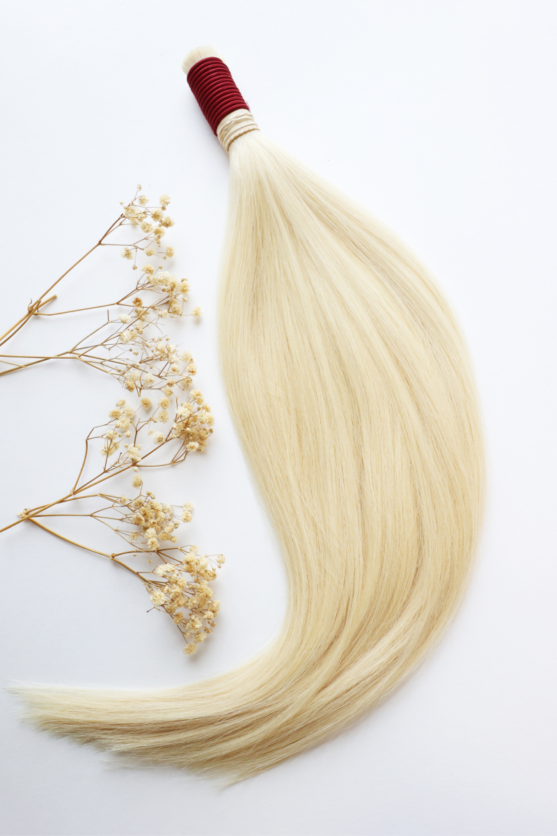 Волосы в срезе 55 см №613 — светлый блонд золотистый
